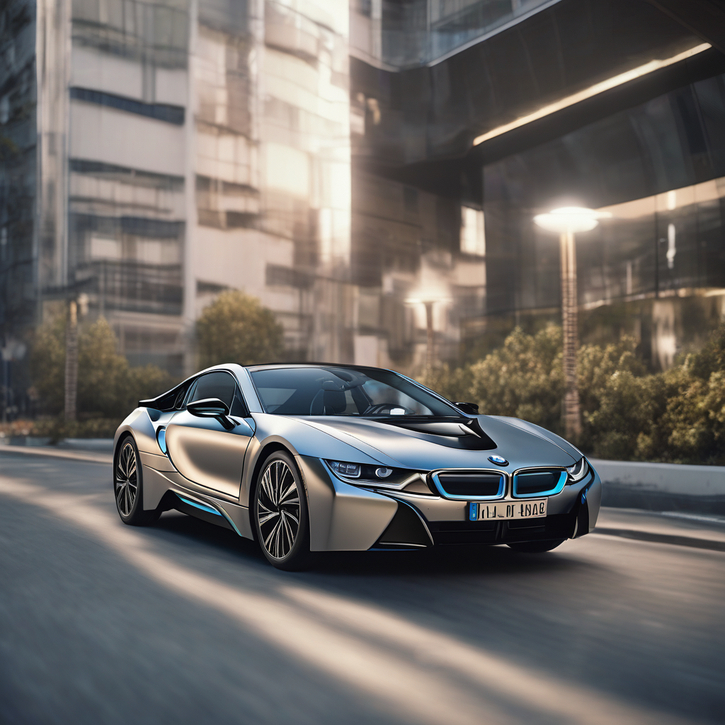 A photorealistic image portraying: bmw i8 with cinematic depth ultra-detailed high-resolution.